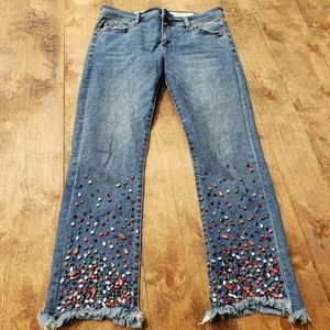 Anthro Pilcro Rhinestone Jewel Jean